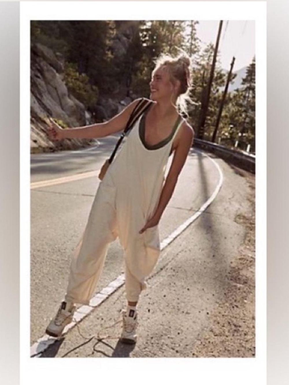 Free People Hot Shot Onesie Size M cream